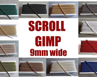 Silky Gimp 9mm Trim Tipo di scorrimento Colori opzionali Treccia Tappezzeria Trim Gimp Braid Costume Arredamento Tappezzeria Treccia per sedie Treccia Trim