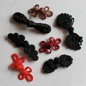 Frog Fastener Black Button Knots Frog Buttons Chinese Frog Closures Dressmaking Frog Button Closures Frog Toggle