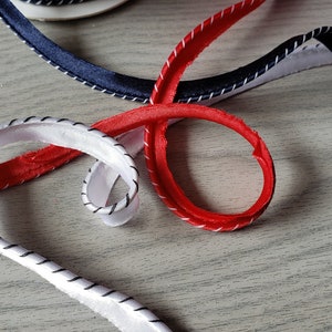 Two-color Piping cord 3mm Flanged fabric piping stiching on Sateen 3 colors Trimmings Piping Cushion  Fabric Piping Flanged Piping by meter