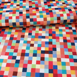 Waterproof Fabric  Colorful Pixels Outdoor Fabric Water Resistant  - Outdoor canvas fabric  - PVC fabric Outdoor Cushions Furniture