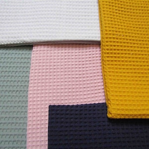 100% Cotton Thick Waffle Pique Honeycomb fabric by Fat Quarter or half meter Waffle Weave Fabric