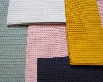 100% Cotton Thick Waffle Pique Honeycomb fabric by Fat Quarter or half meter Waffle Weave Fabric