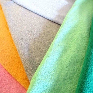 Tissu éponge éponge flexible en coton - Gamme de couleurs Une boucle sur un côté extra large 1,80 m Jouets de couture Couches Vêtements de bébé Torchons