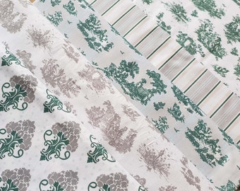 Toile de Jouy design Cotton Fabric Vintage Style Design Fabric Toile Du Jouy Cotton Fabric Toile de Jouy Crafts Quilting Cotton