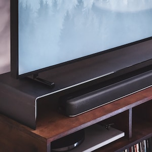TV Stand, Soundbar Riser. HI-FI Media Storage Shelf. Sound System Docking Station. Industrial, Heavy-Duty Furniture. Modern Minimal Style