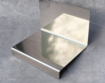 Polished Steel Vinyl Record Storage: Industrial LP Holder