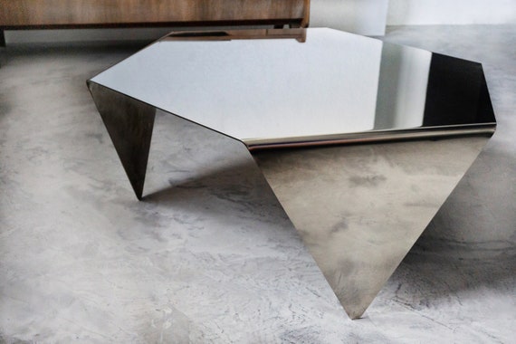 Silver hexagon side sale table