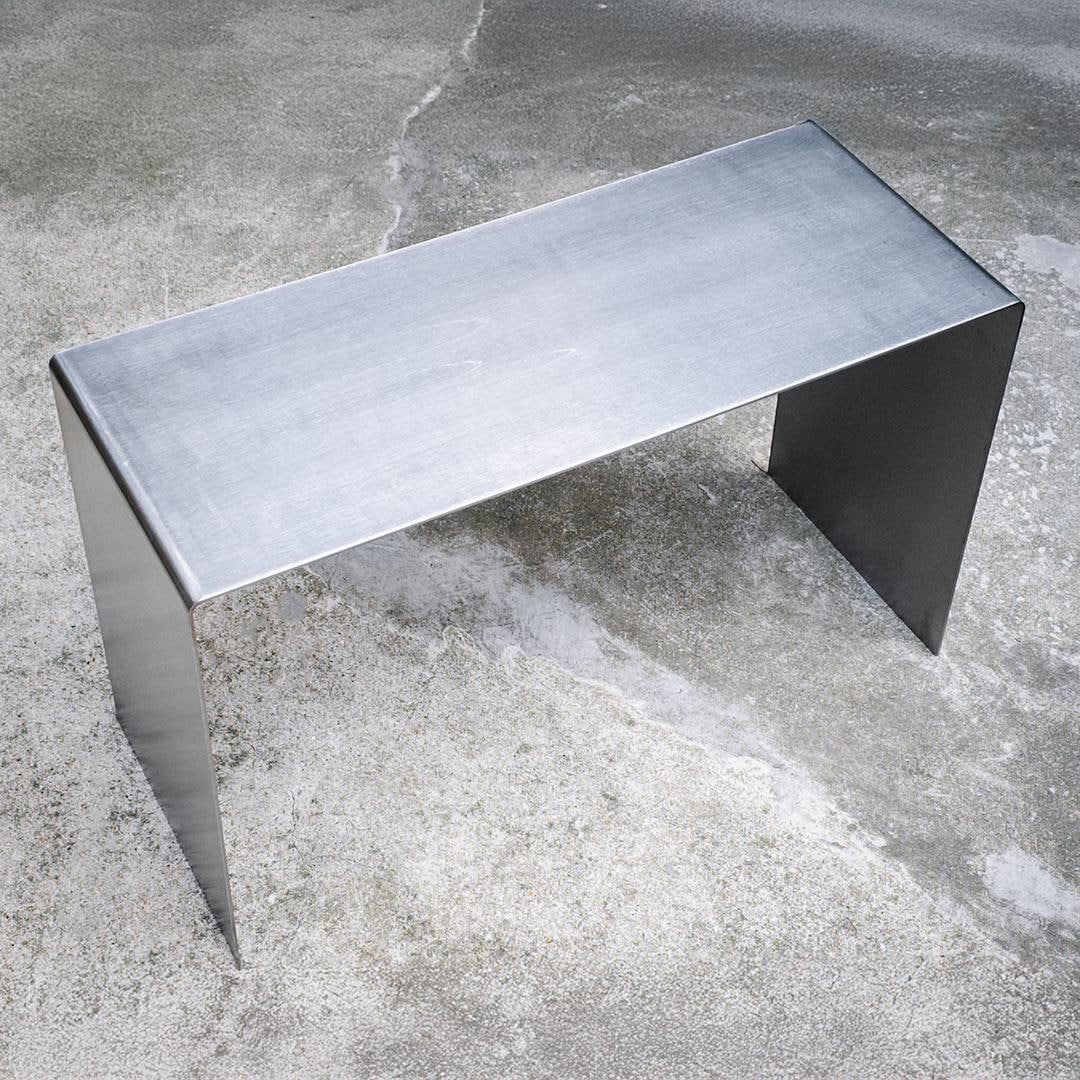 Brushed Stainless Steel Coffee Table: Minimalist Industrial Design - Etsy - Industrial Minimalist Metal Coffee Table Designs
