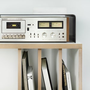 HI-FI Media Storage Shelf. Turntable, Record Player Stand. Sound System Docking Station. Industrial Furniture. Music Lover Gift for Him, Her