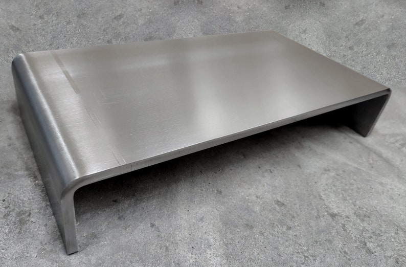 Brushed Steel Monitor Stand: Minimalist Industrial Desk Riser - Etsy