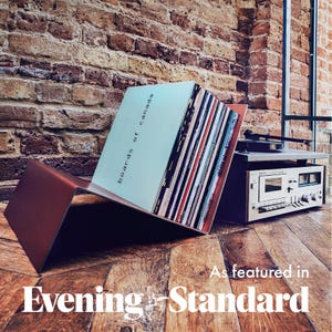 Vinyl Record Storage Shelf. Heavy-Duty Custom LP Holder. Music Lover Gift for Him & Her. Minimal Industrial Flip Rack Stand.
