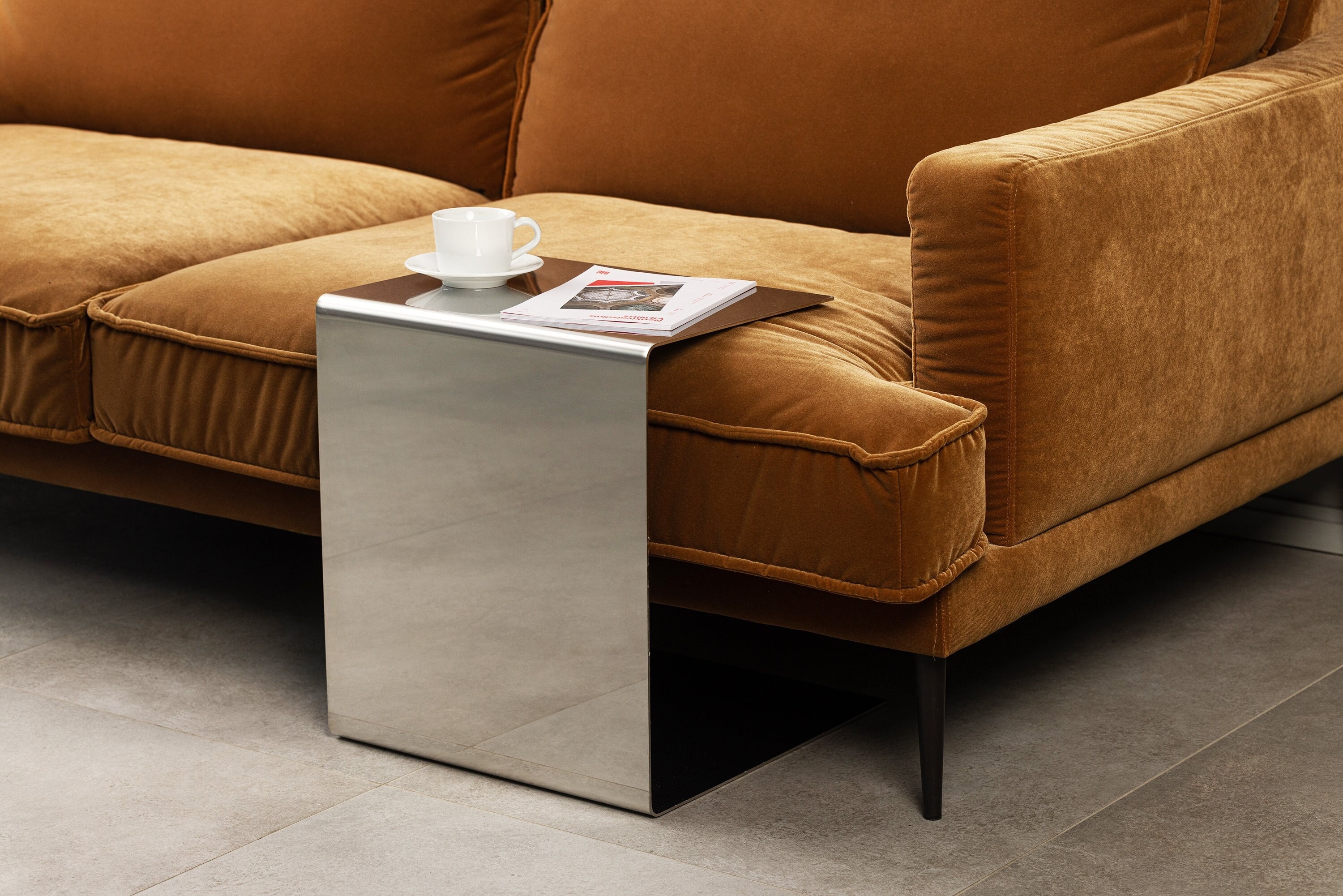 Table D'appoint De Canapé En Acier Poli Table Industrielle Minimaliste