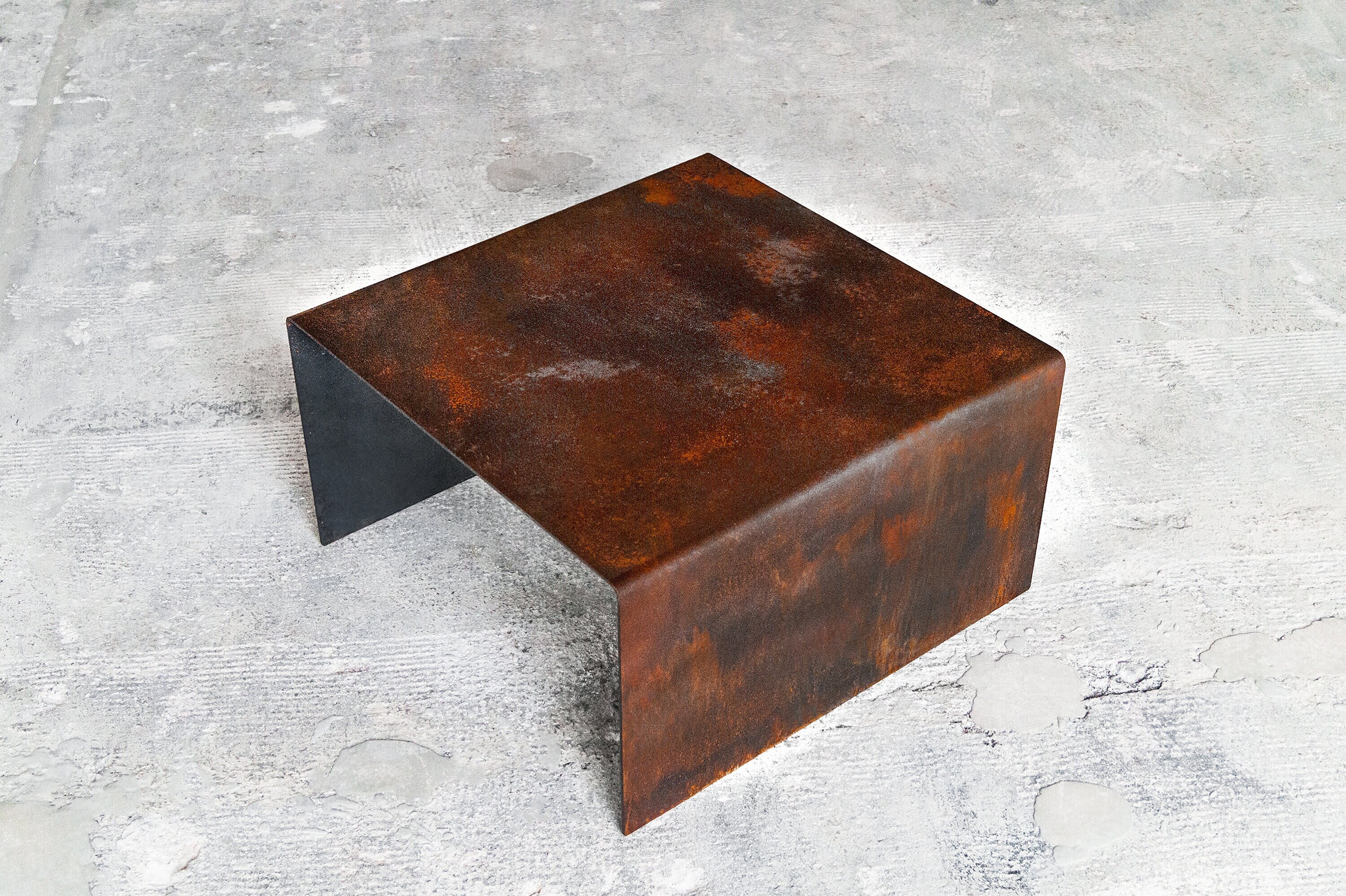 Rusted Metal Coffee Table. Heavyduty Minimal Industrial Etsy UK