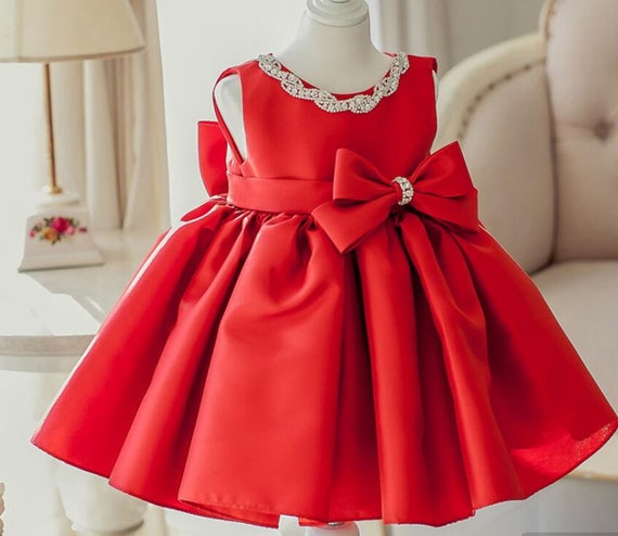 Vestido rojo para niñas de tul Vestido de - Etsy