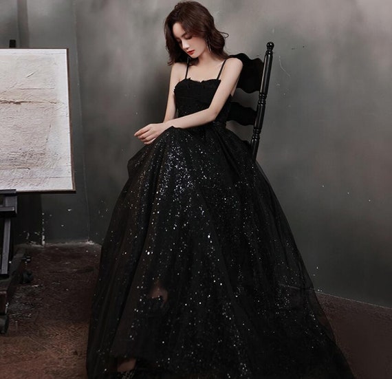 Women Evening Dress Black Long Suspender Dress Halter Dress - Etsy