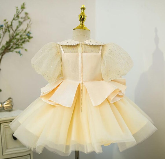 V-Back Satin Flower Girl Dress Elegant Pretty Princess Gown 219T |  Ekidsbridal
