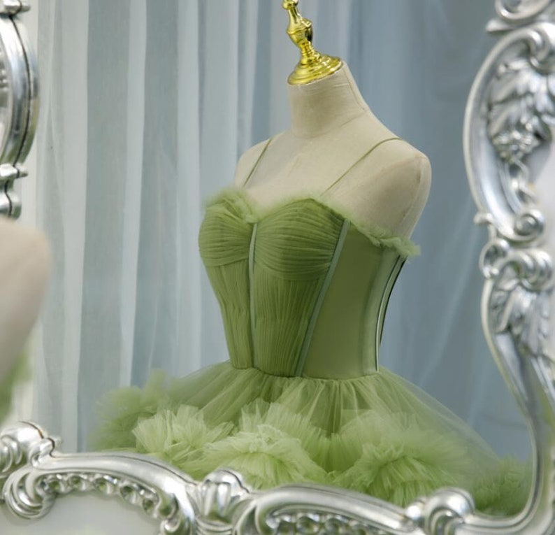 Prom Dress Long Green Prom Dress Corset Dress Spaghetti Strap - Etsy