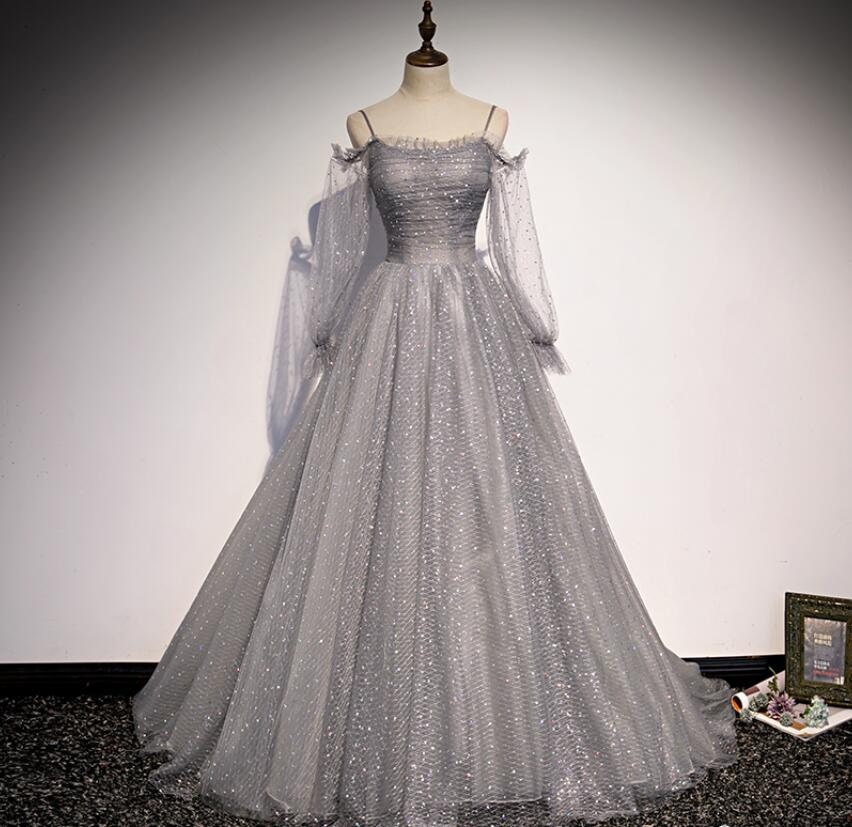 Grey ball gowns sale