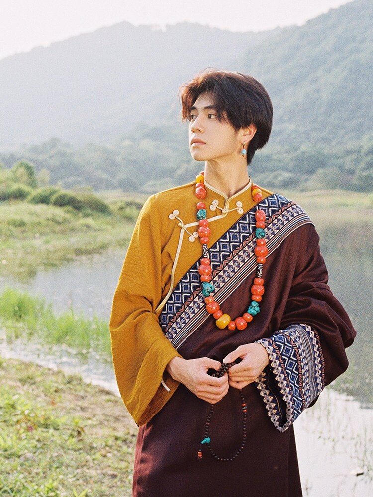 Tibetan Lhasa Clothing Men Tibetan Clothing Tibetan Dress Man Etsy