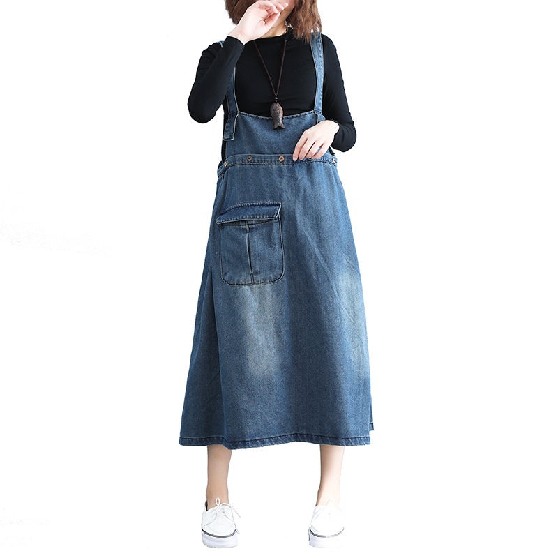 Denim dress women's suspender skirt fashion dresses Etsy