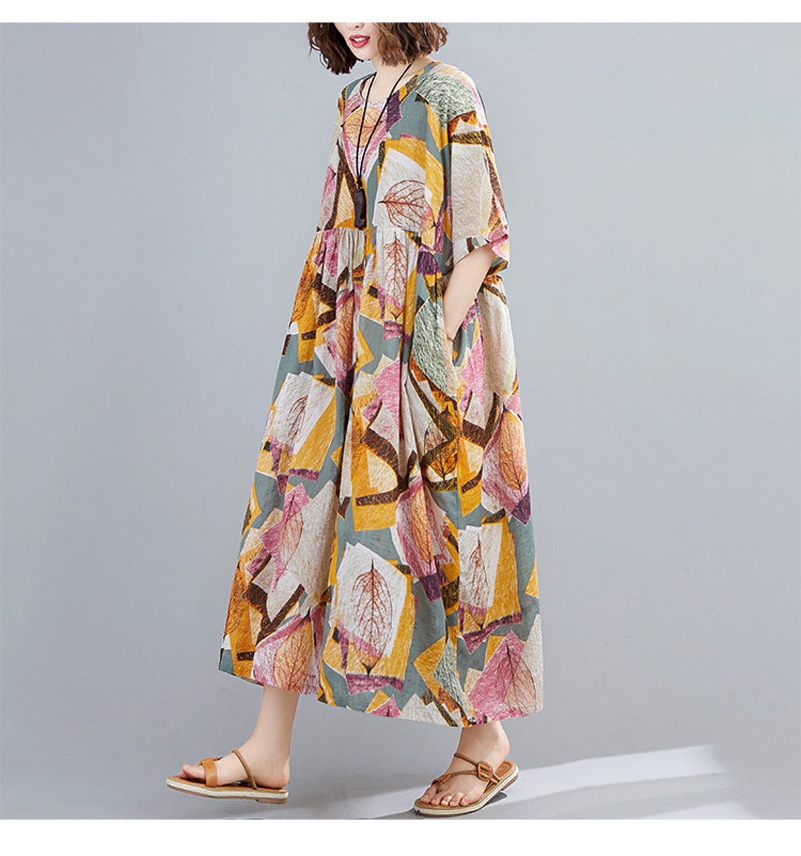 Fashion plus size dress oversize cotton linen dress woman Etsy