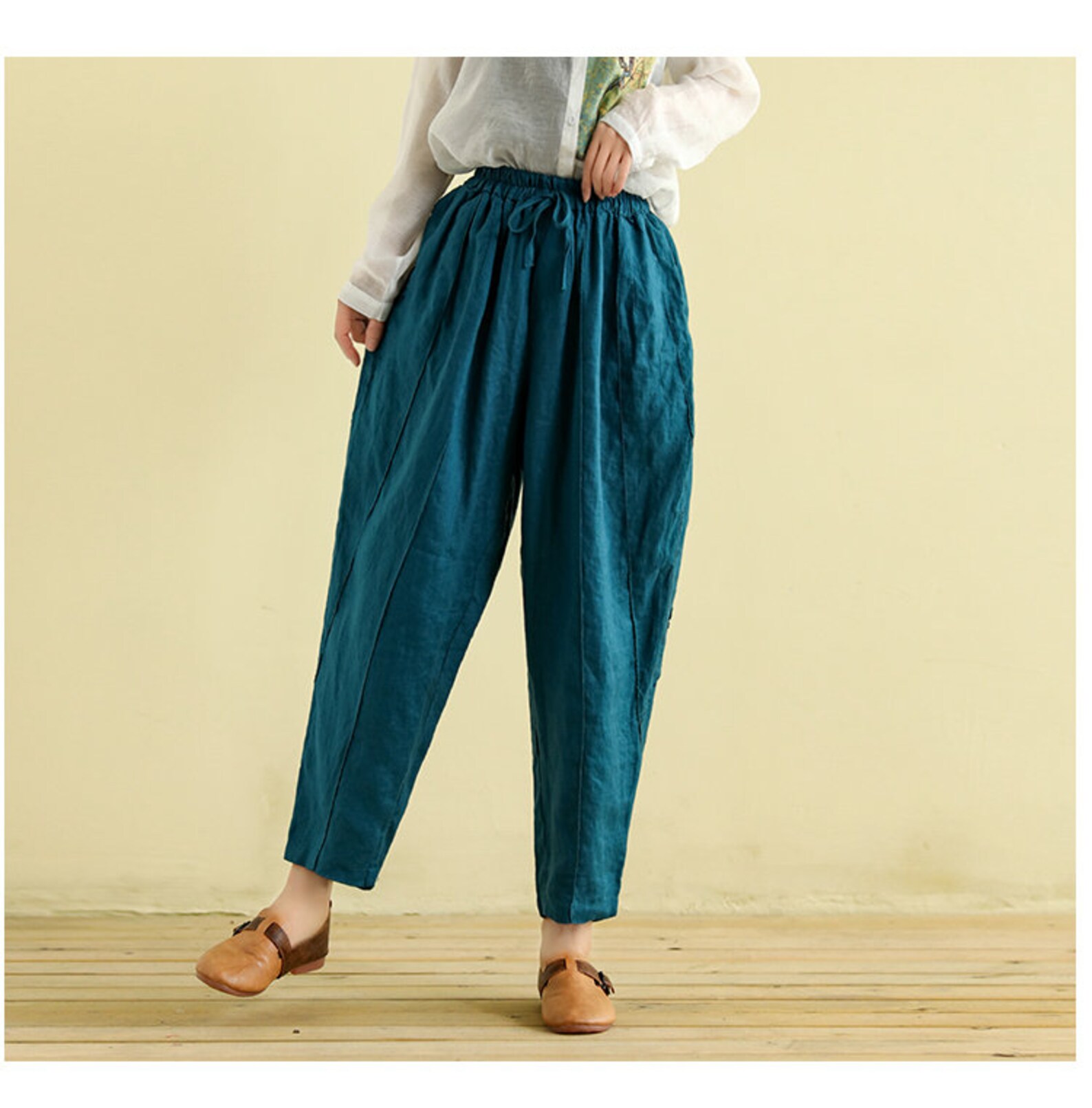 100% linen long pants soft linen pants woman fashion linen | Etsy