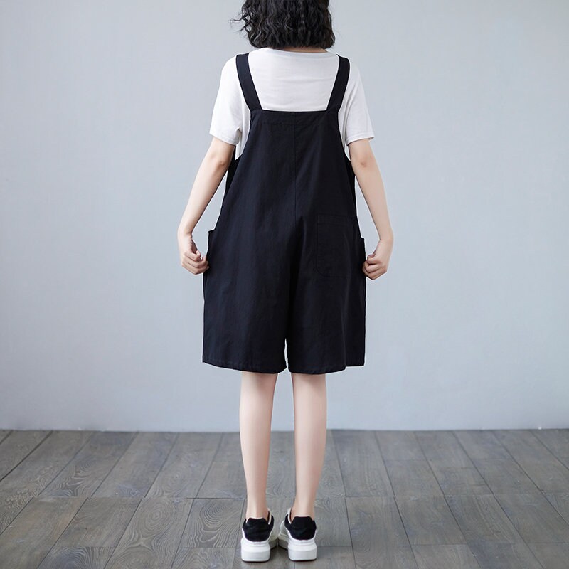 Woman loose overalls cotton overalls solid overalls loose Etsy