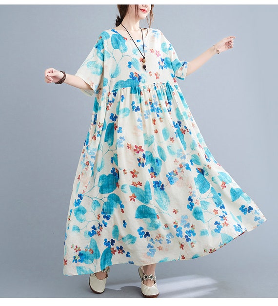 Woman plus size dress Summer loose dress fashion soft cotton | Etsy
