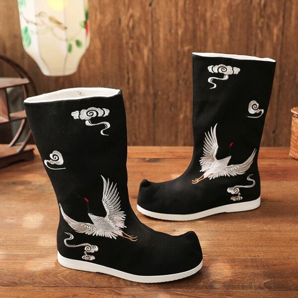 Unisex boots mid-long boots men's boots hanfu boots woman boots China boots hanfu shoes Unisex shoes winter boots