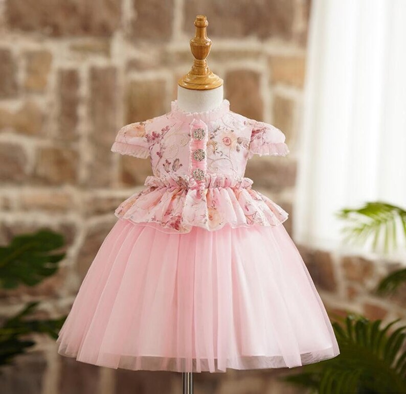 childrens prom dresses Girls Lace Long Gowns Bridesmaid Kids Party Dress Kids Princess safe and kid Girls Prom Dress Pink Princess