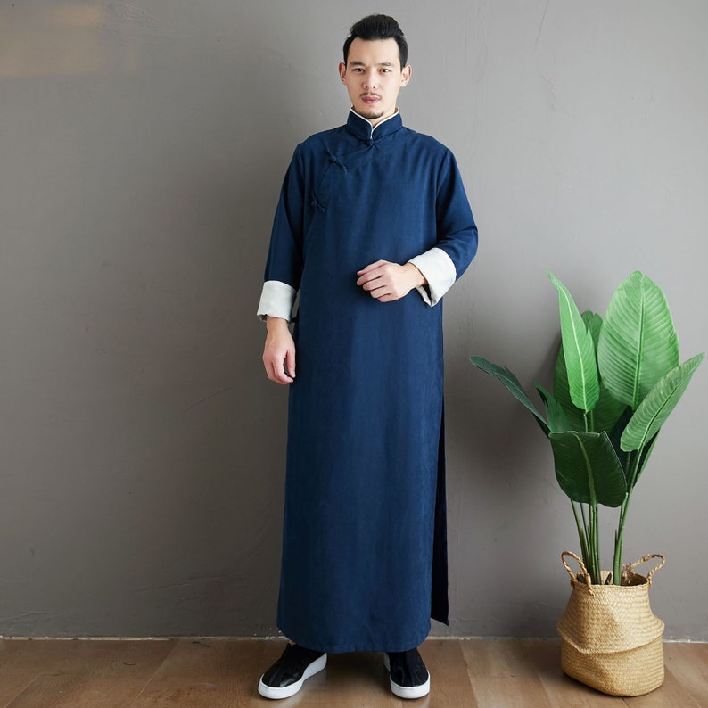 Chinese Men Tang Suits Jackets Kung Fu Qipao Hanfu Long Jacket - Etsy