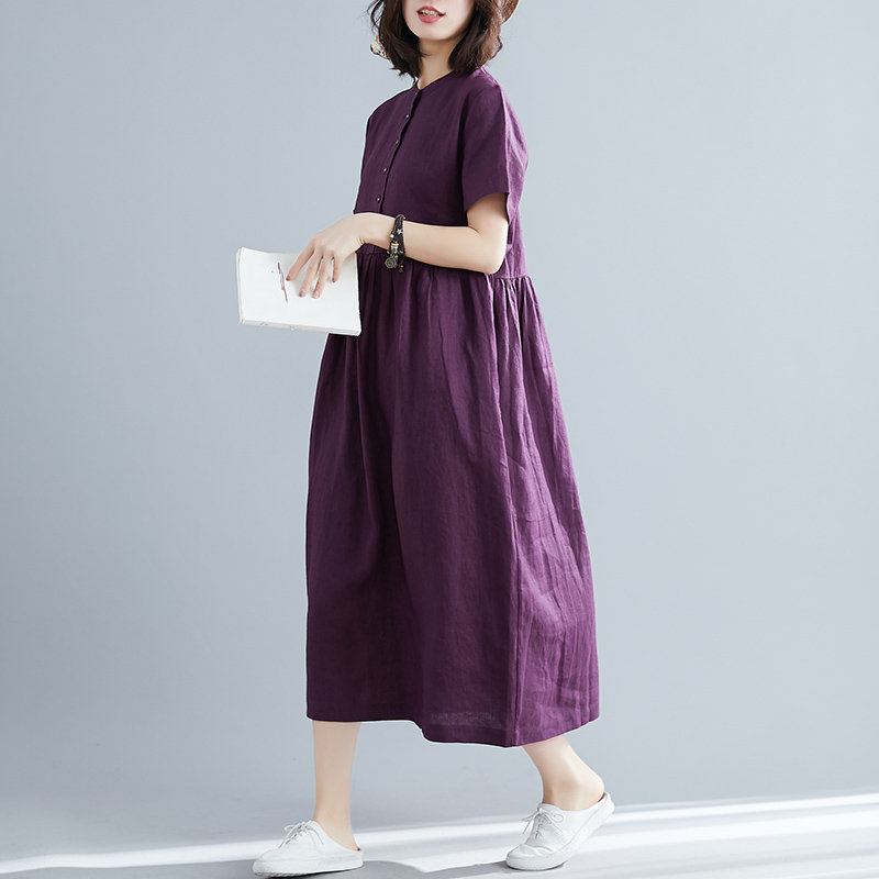 Summer loose dress woman cotton dresses PLUS size linen | Etsy