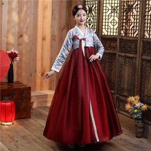 Korean traditional palace hanbok woman hanbok Korean folk dance costume dancing dress women's hanbok dress stage costumes fashion Hanbok