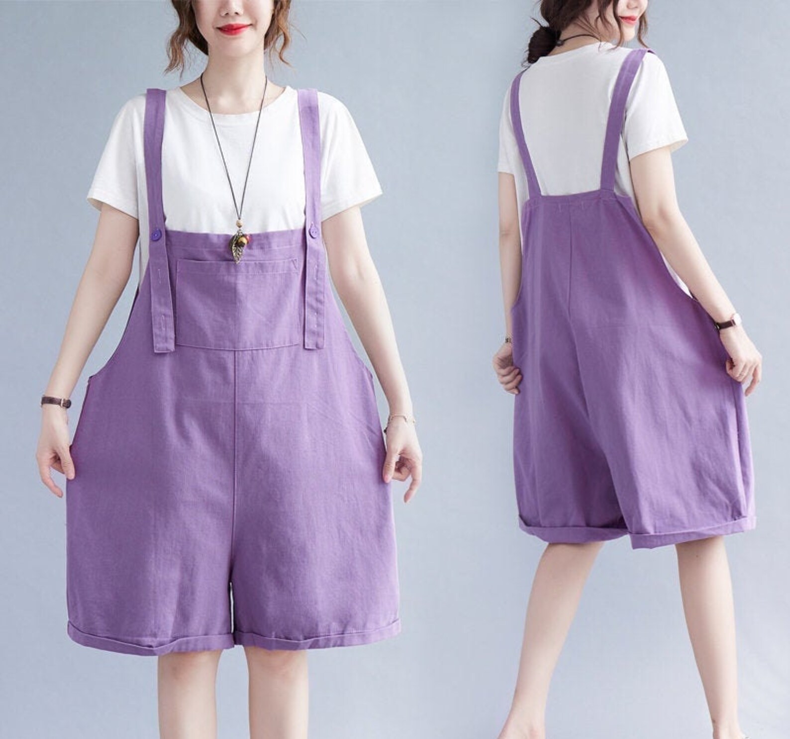 Woman loose overalls casual overall loose pants solid casual Etsy