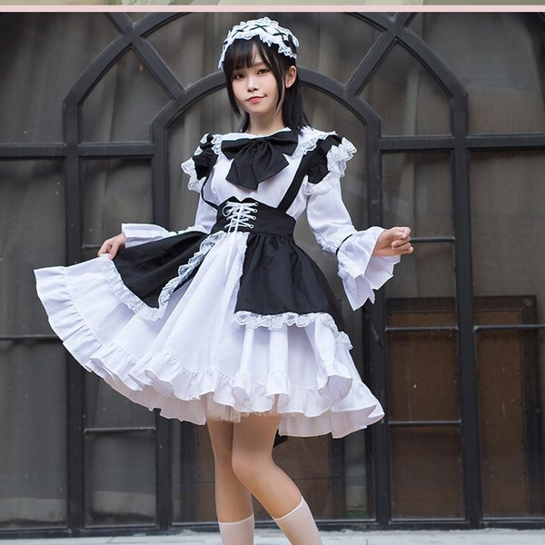 Cosplay maid outfit Cat maid outfit Maid outfit Sweet Dress Cosplay Maid Costume Short Sleeve Dress