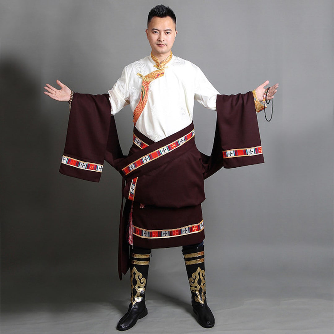 Tibetan Lhasa Clothing Men Tibetan Clothing Tibetan Dress Man Etsy