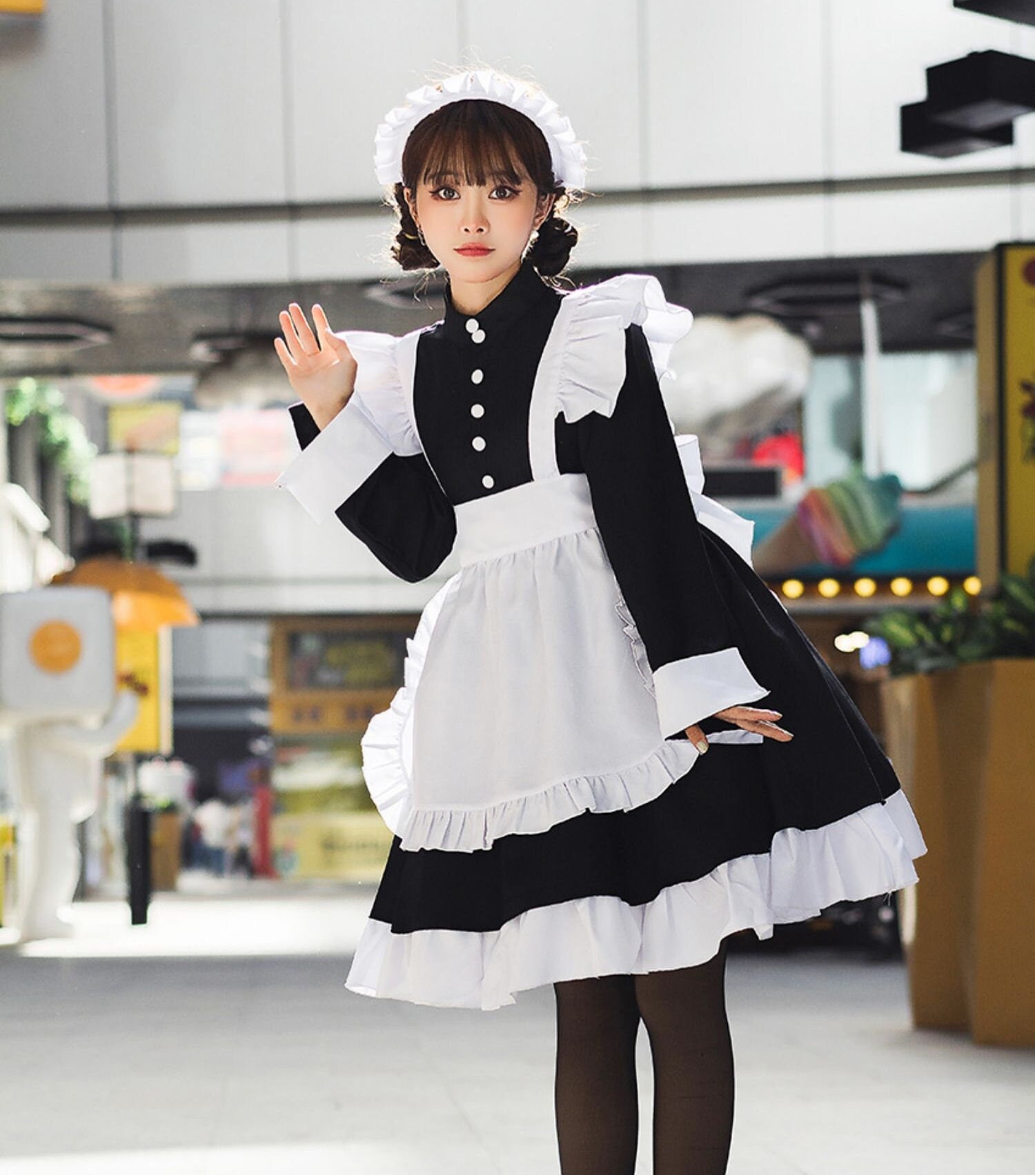 Complete Neko Cat French Maid Outfit Cosplay Costume Kawaii