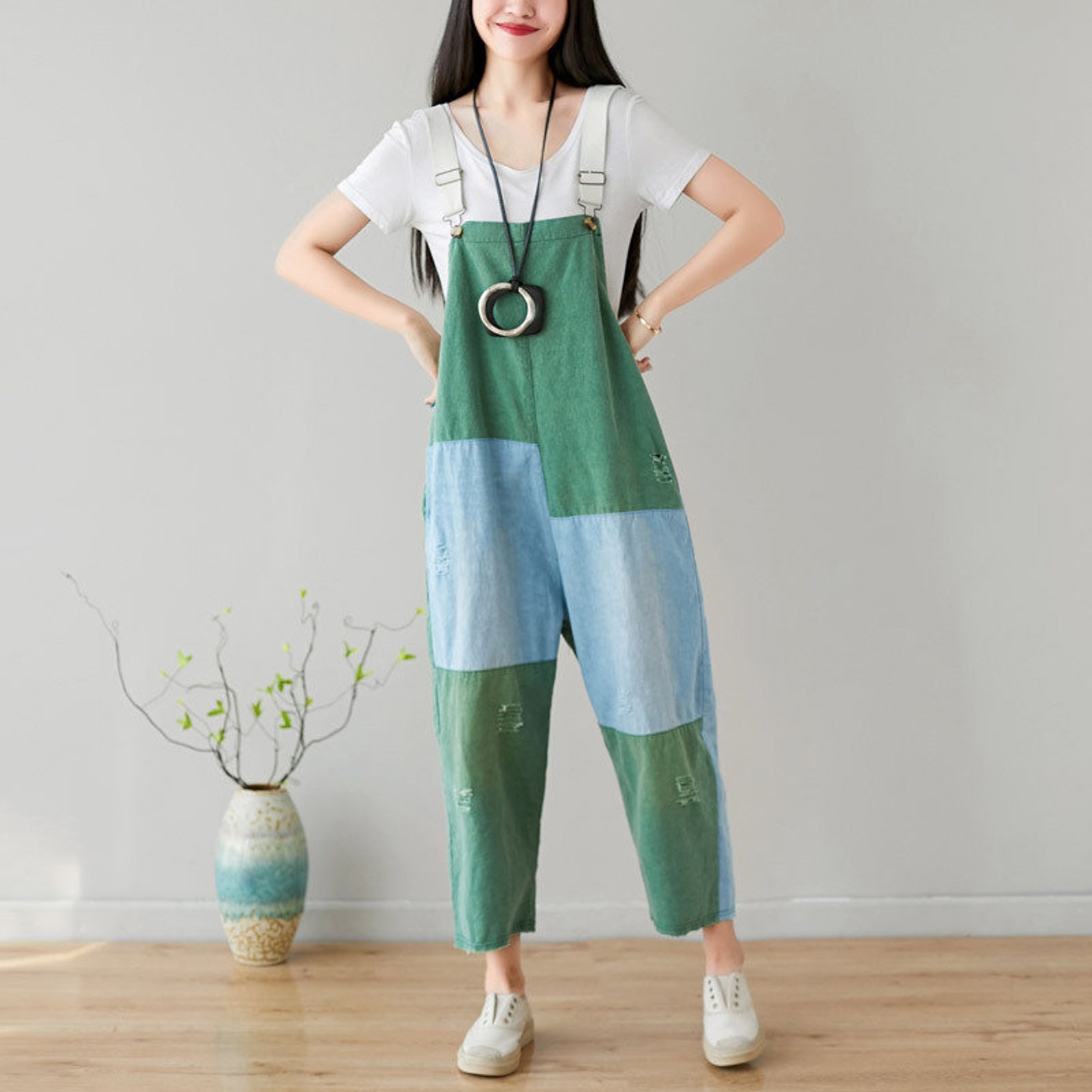 Woman cotton linen overalls loose casual overalls linen pants Etsy