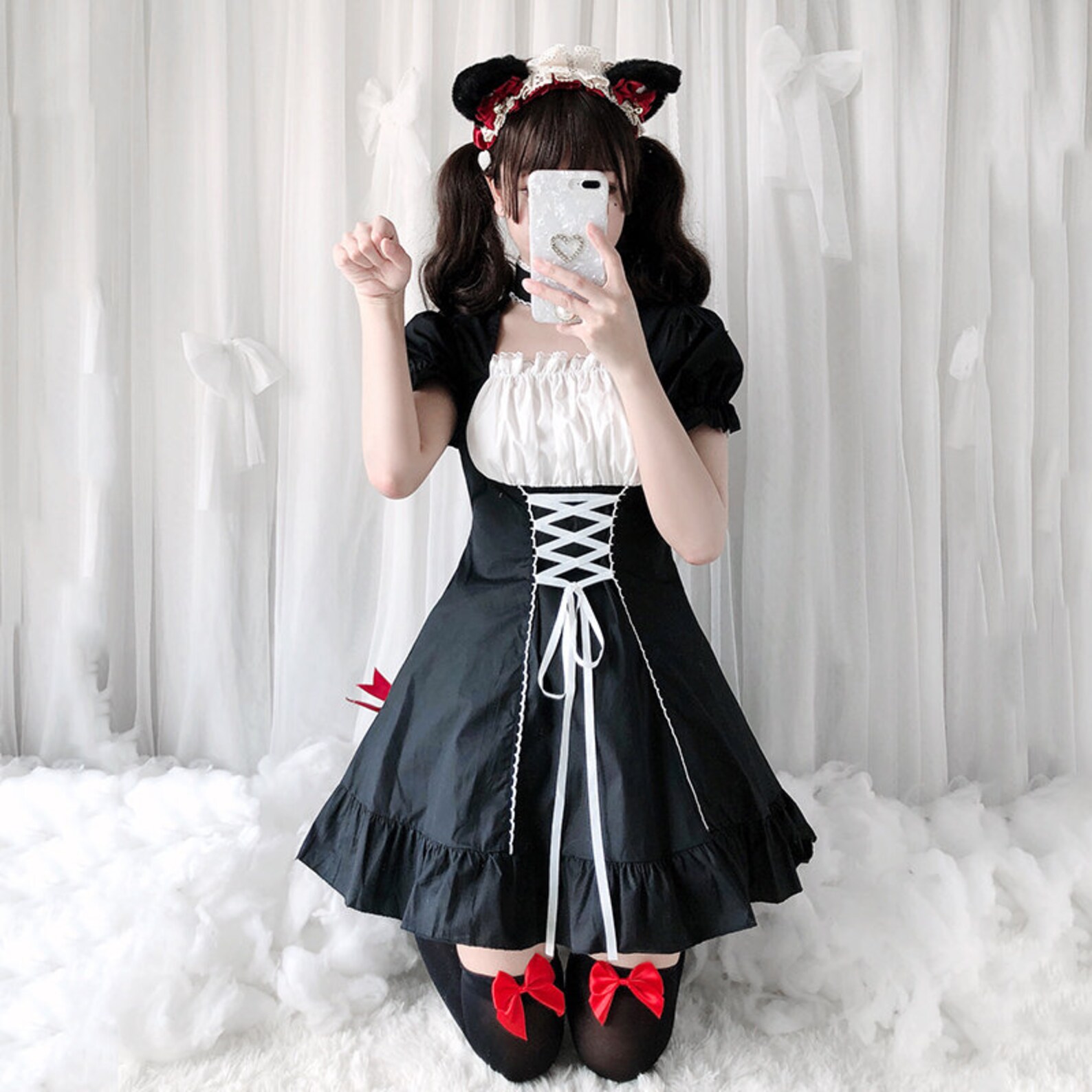 Black maid outfit women's maid outfit Maid outfit Sweet Etsy