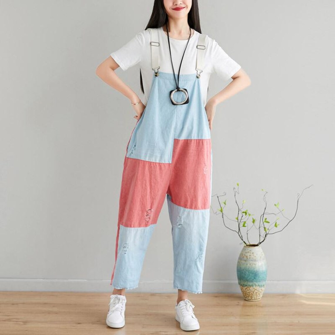Woman cotton linen overalls loose casual overalls linen pants Etsy