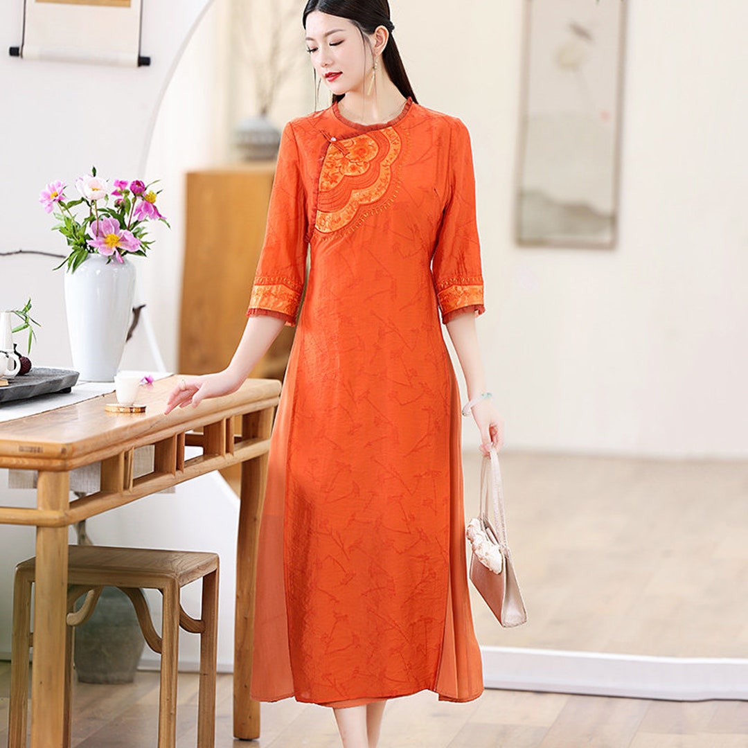 Tang Suit Female Hanfu Improved Qipao Dress Summer Embroidered - Etsy