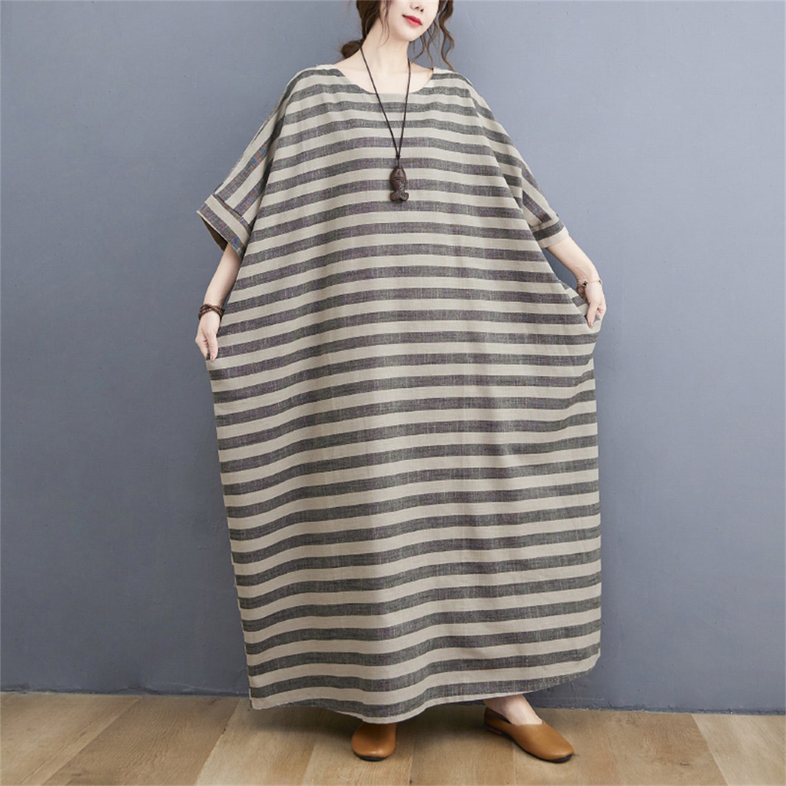Woman loose Dress bat sleeves dress plus size dresses oversize | Etsy