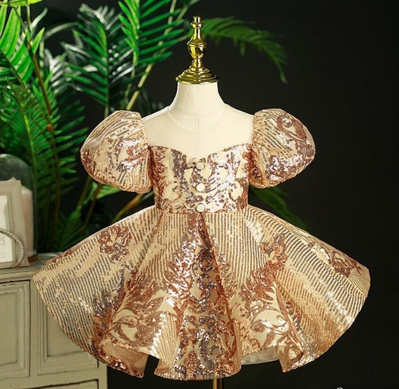 Baby girl gold shop party dress