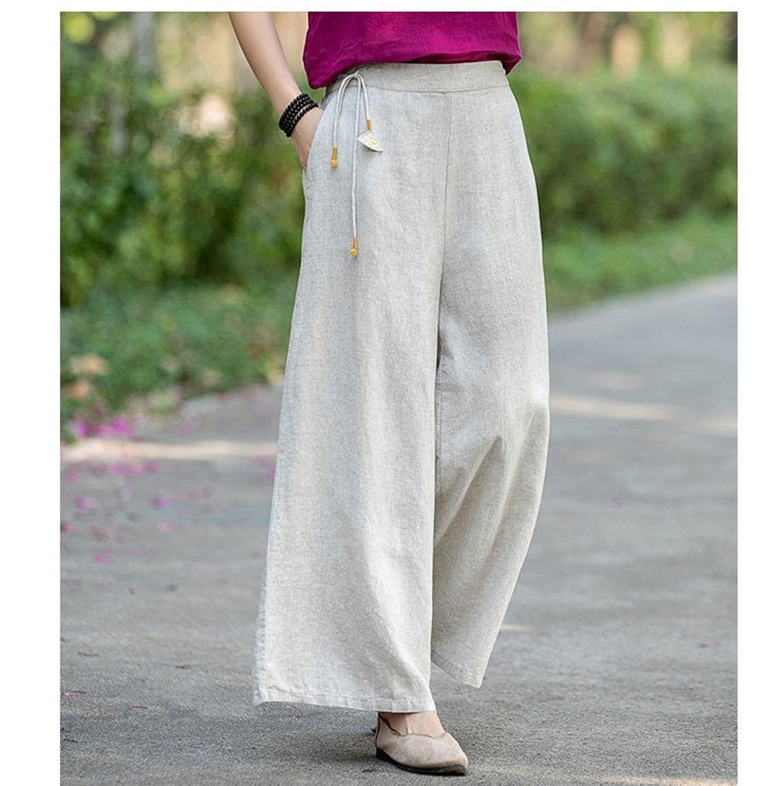 100% linen long pants soft linen pants woman fashion linen | Etsy