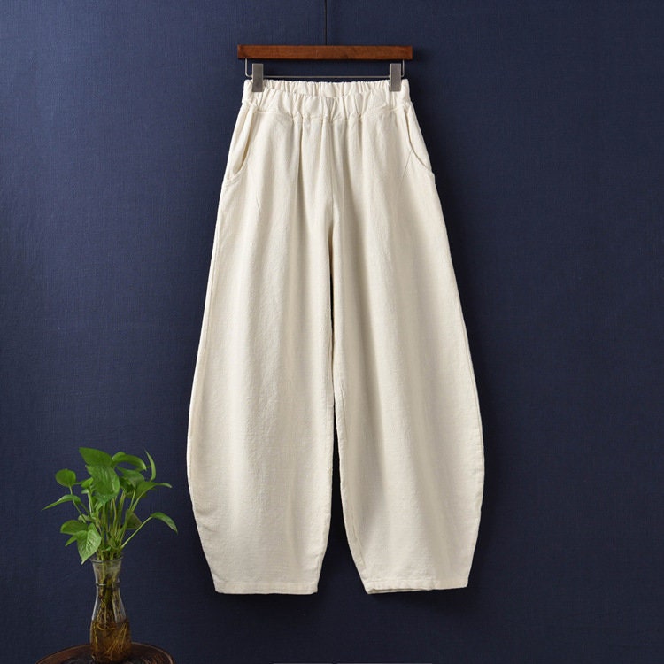 Woman oversize pants Summer loose harem pants soft cotton | Etsy