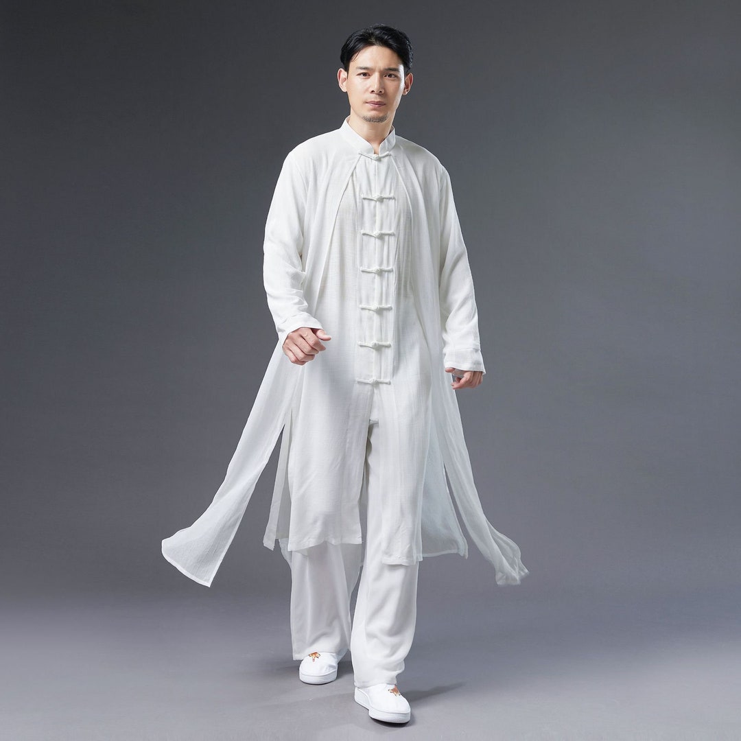 2 Colors Man Linen Long Shirt Men's Cheongsam Tang Suit - Etsy