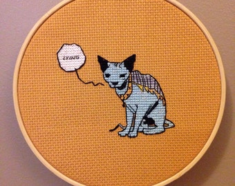 Saga Comic | 6" cross stitched hoop art