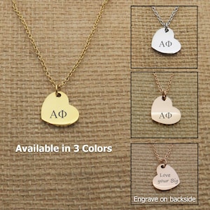 Alpha Phi Sorority Heart Ketting, Sorority Sieraden Ketting, Sorority Gift Idea, Sorority Little Big Gift Idea
