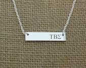 Tau Beta Sigma Sorority Bar Necklace, Sorority Jewelry Necklace, Sorority Gift Idea, Sorority Little Big Gift Idea