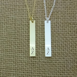 Delta Zeta Vertical Sorority Bar, Sorority Kette, Sorority Geschenkidee, Sorority kleine große Geschenk-Idee